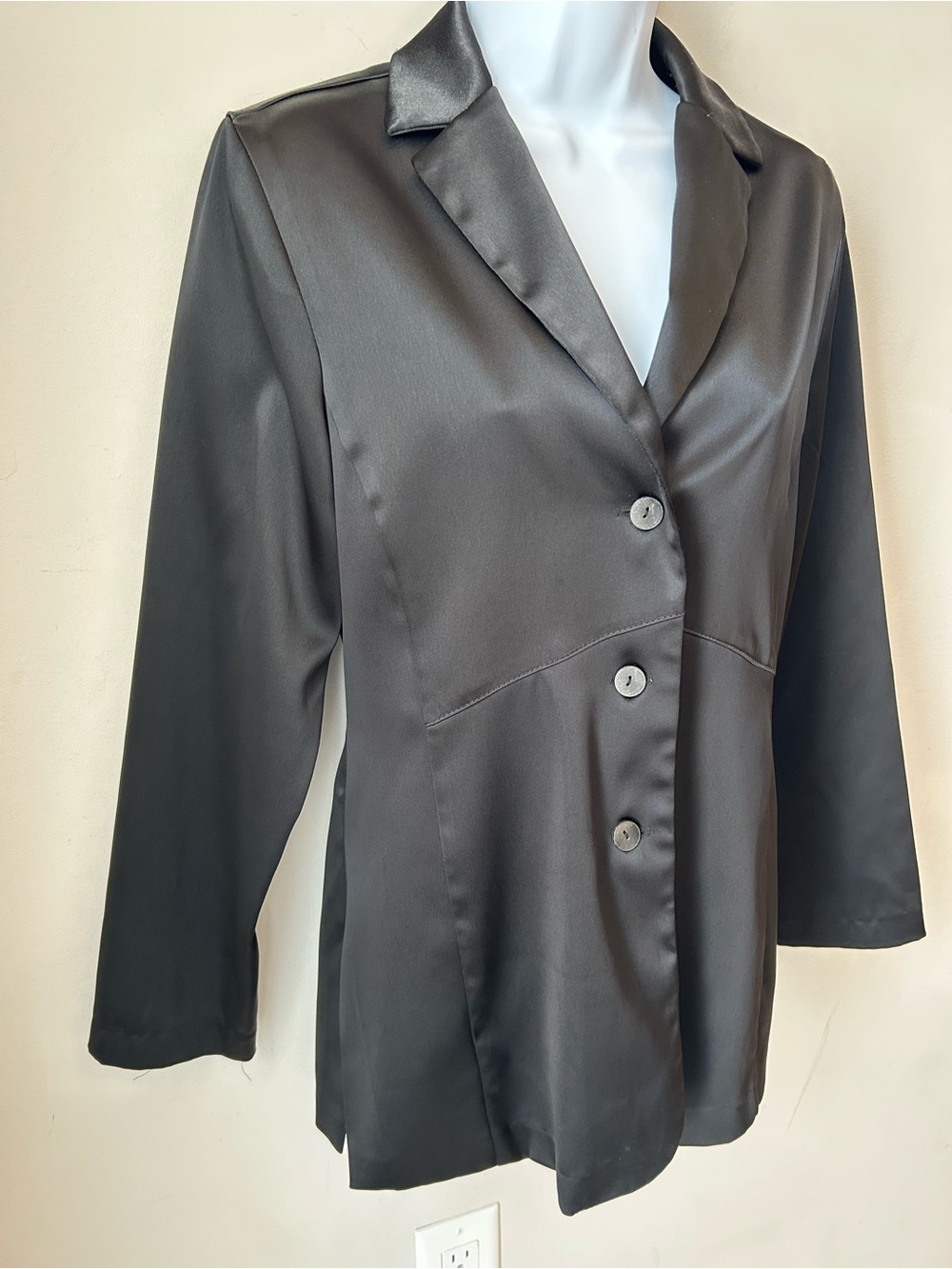 Vintage 90s Jessica Made in Canada Satin Tailored Blazer Jacket 90s Minimalism